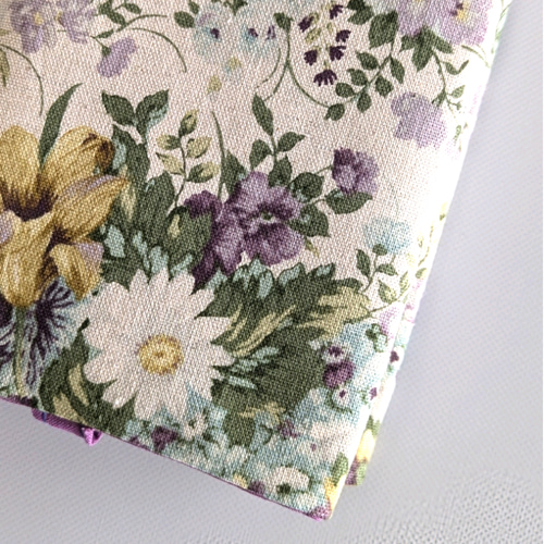 アンティークフワラーブックカバー 文庫サイズ 手帳カバー 布カバー