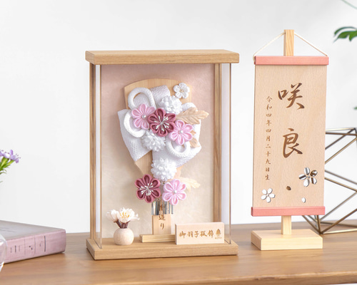 ことの羽子板（0114）ゆい ナチュラルケース｜コンパクトな木製羽子板