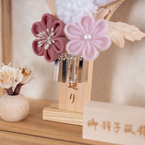 ことの羽子板（0114）ゆい ナチュラルケース｜コンパクトな木製羽子板