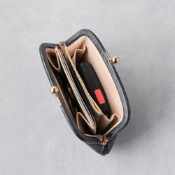 送料無料 小さい財布 ミニマム 革巻き がま口 国産 蝋引き革 ミニ財布 口金 ガマ口 ガマグチ コバルト 6枚目の画像