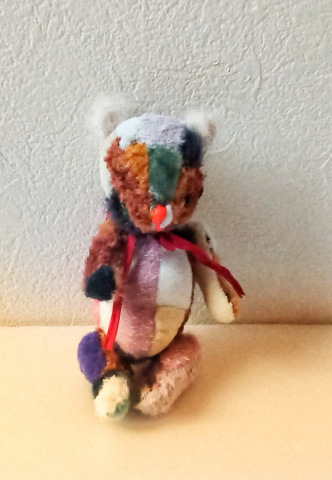 ハンドメイド テディベア ツギハギさんB オッドアイ （伊豆