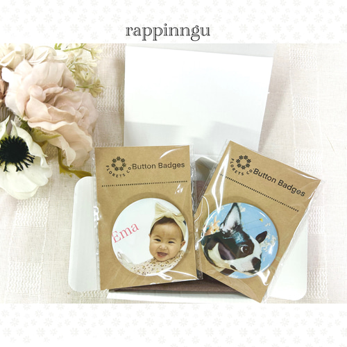 最短翌日発送】推し 写真入りバッジ 缶バッジ 名前入り マグネット