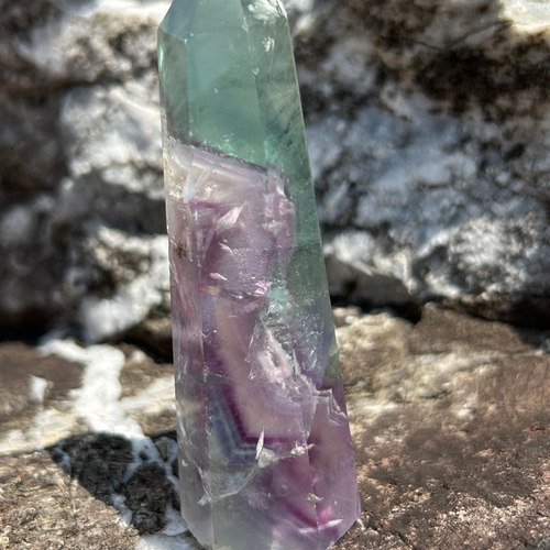 六角柱エンジェルフェザーフローライト˚✧₊⁎ その他インテリア雑貨