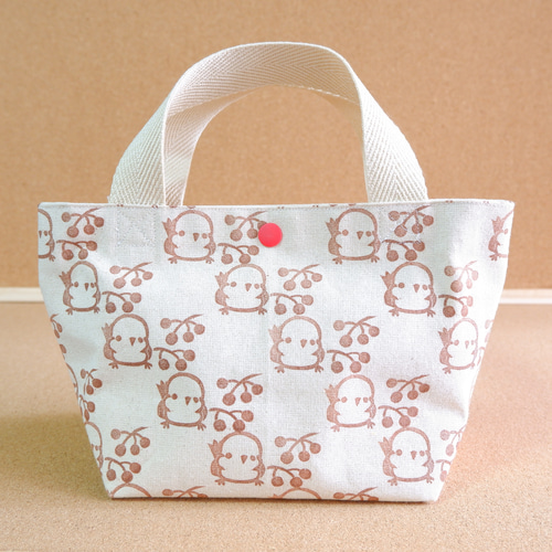 ちょこっとトートバッグ シマエナガさん 刺繍 ※受注生産 エコバッグ