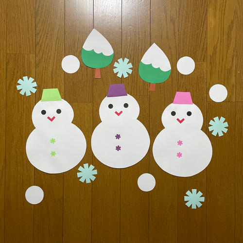 壁面飾り【雪だるまちゃん①】 冬 12月1月2月 保育教材 その他アート