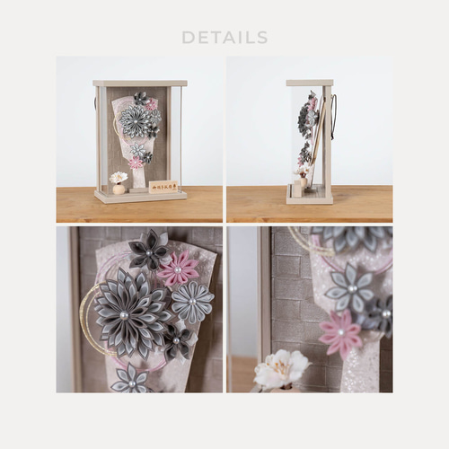 ことの羽子板（0116）かれん モカMケース｜コンパクトな木製羽子板飾り