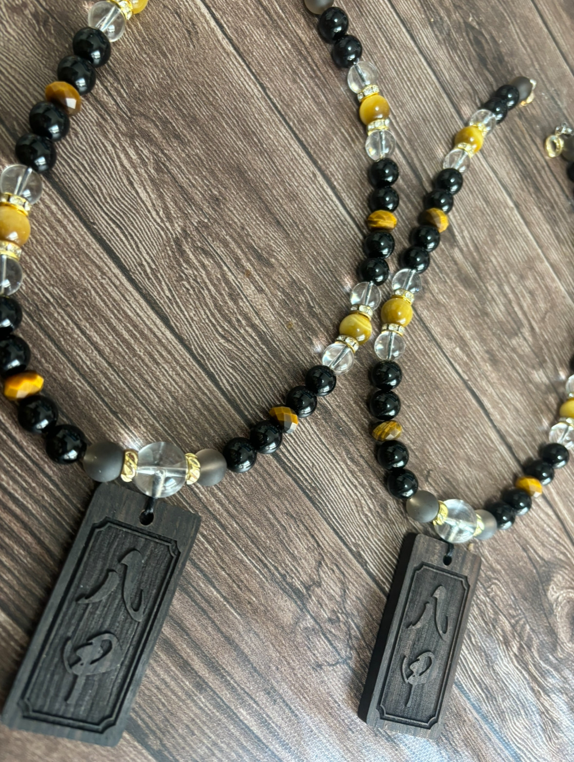 木札付き数珠ネックレス