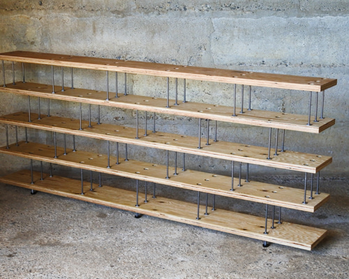 サイズオーダー可！超ワイドラックＷ130飾り棚●シャビーホワイト無垢材●受注製作 サイズオーダー可！超ワイドラックW130飾り棚○シャビーホワイト無垢