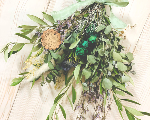 おまとめ☆Swag#215 green & natural 縦型 スワッグ①