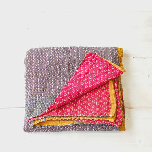 翌日発送】No.942 ヴィンテージキルト カンタキルト マルチカバー