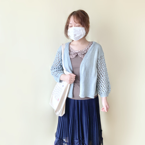 30色＊推し色で作る夏も腕を隠せるカーディガン＊ふんわり透かし袖 