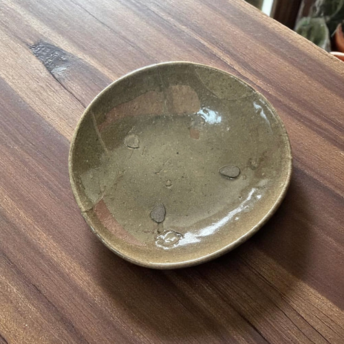 江戸中期】権現谷窯 唐津青手(呼び継ぎ)よびつぎ小皿 小皿 antique art