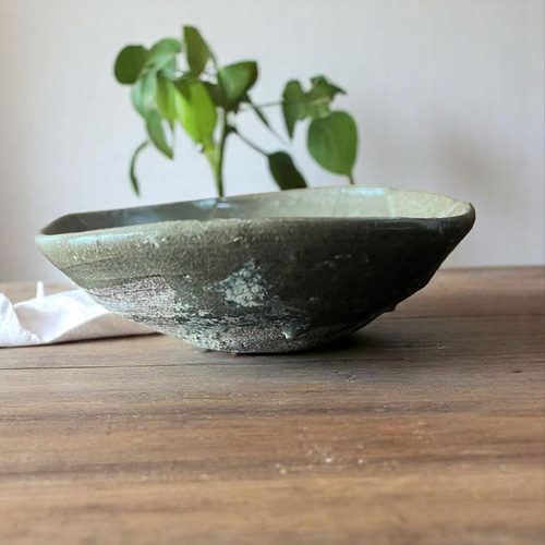 江戸中期】権現谷窯 唐津青手(呼び継ぎ)よびつぎ小皿 小皿 antique art