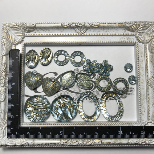 Creema限定 手染めビーズ 【水泡】アンティーク調ビーズ 単色カラー 