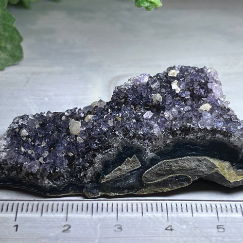 カルサイト共生 ギャラクシー ブラックアメジスト クラスター 原石