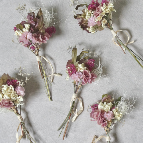 ピンクカラー】ミニドライフラワー 花束 ミニミニブーケ ピンク