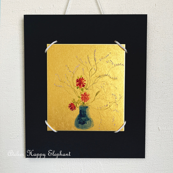 レア・原画①】山口一郎 赤い花 ポストカード 原画 「赤い花」