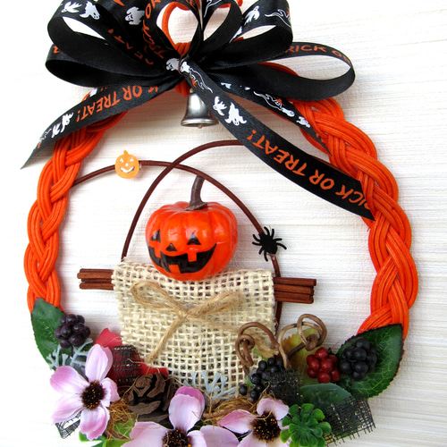 ハロウィンリース飾り 小24-2 リース kisetukazari2 通販