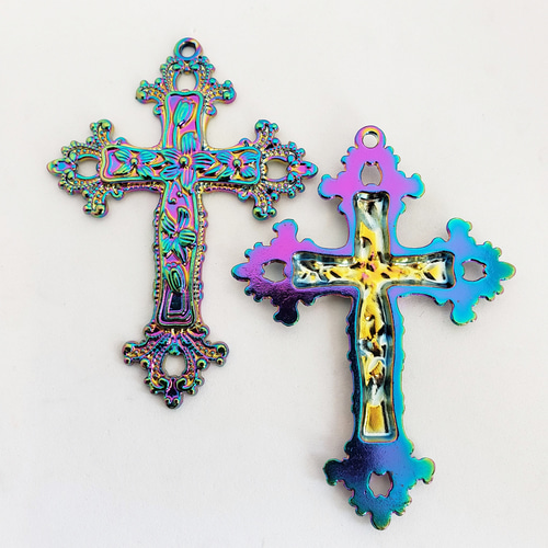 あんこ 十字架（ゴシッククロス）レリーフ彫刻＆ウッドトレイ3点