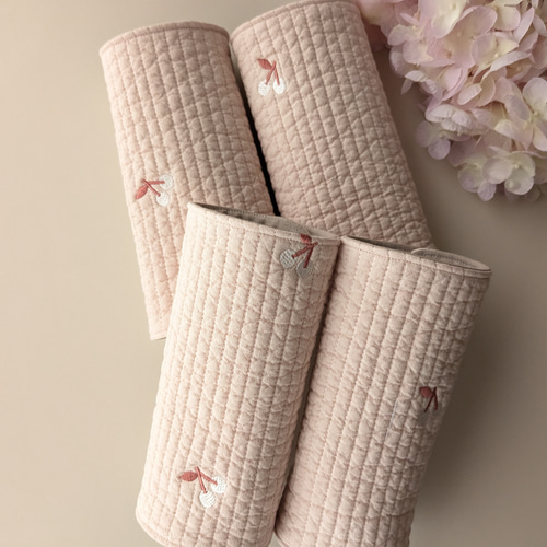 ヌビ生地さくらんぼの刺繍のよだれカバー サッキングパッド 抱っこ紐
