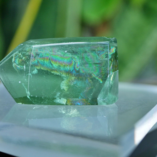 レインボー入り グリーン フローライト ✨レインボー✨最高級 グリーン フローライト 丸玉 天然石