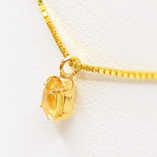 AG-K18-118 天然石 K18 ペンダント イエローサファイア ネックレス