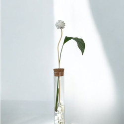 白さざれビーズのボールフラワースティック2本【Maloon No.1-2-白】 2枚目の画像