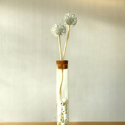 白さざれビーズのボールフラワースティック2本【Maloon No.1-2-白】 6枚目の画像