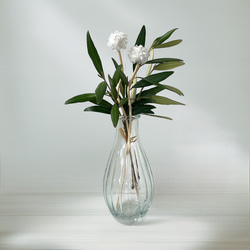 白さざれビーズのボールフラワースティック2本【Maloon No.1-2-白】 3枚目の画像