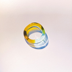 melt（blue×brown）　ガラスのリング 3枚目の画像