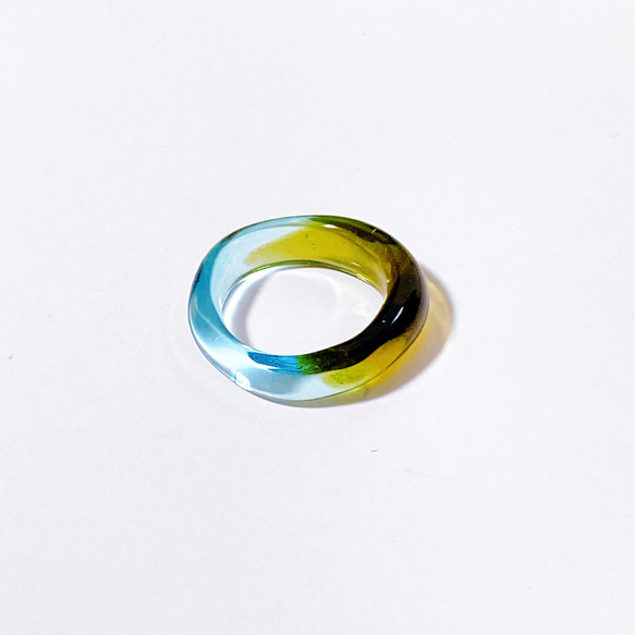 melt（blue×brown）　ガラスのリング 5枚目の画像
