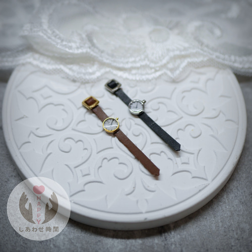 ♡しあわせ時間♡ ドールアクセサリー 本革ベルト腕時計♡ リカちゃん
