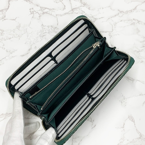 日本製 クロコダイルマット仕上げ グリーン 上質 長財布 ロング