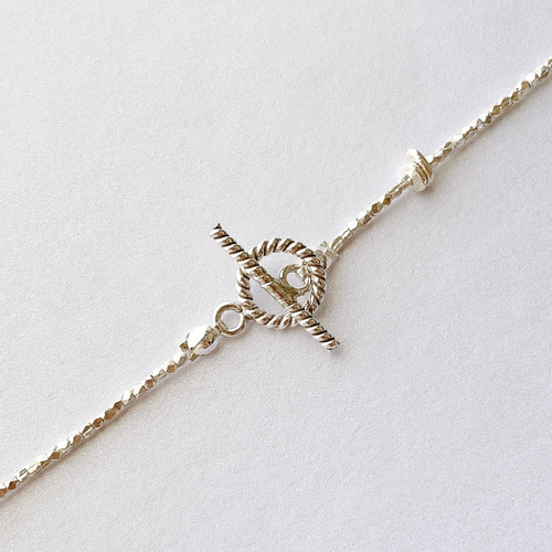 再販］カレンシルバーネックレス ラフロンデルMIX silver950／925 刻印