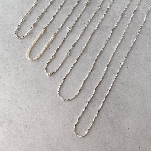 再販］カレンシルバーネックレス ラフロンデルMIX silver950