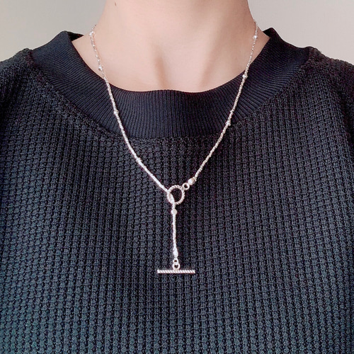 再販］カレンシルバーネックレス ラフロンデルMIX silver950／925 刻印