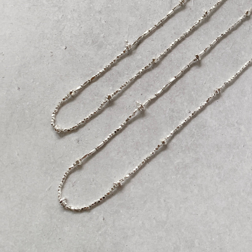 再販］カレンシルバーネックレス ラフロンデルMIX silver950／925 刻印