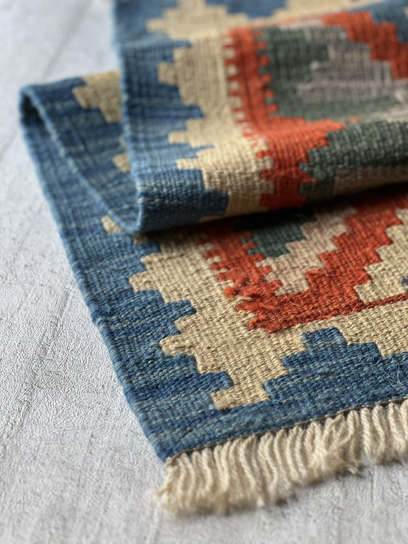 Creema福袋 キリム（2点セット A）数量限定 イラン製 ウール100％ ペルシャ 手織りラグ 15枚目の画像