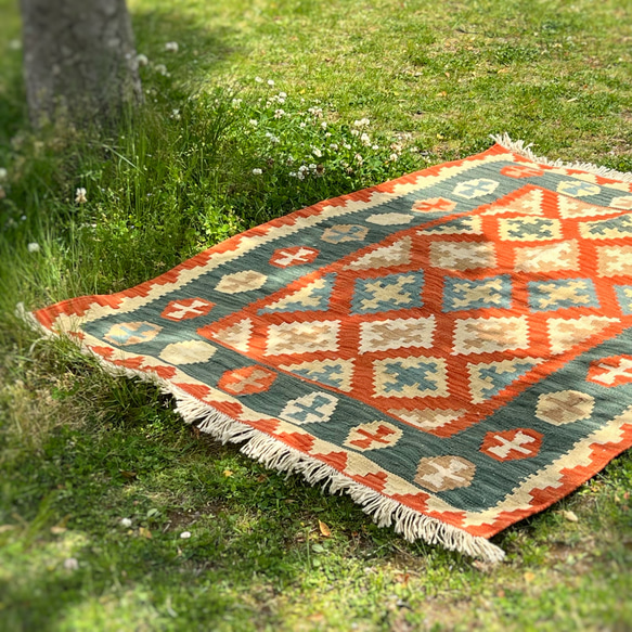 Creema福袋 キリム（2点セット A）数量限定 イラン製 ウール100％ ペルシャ 手織りラグ 17枚目の画像