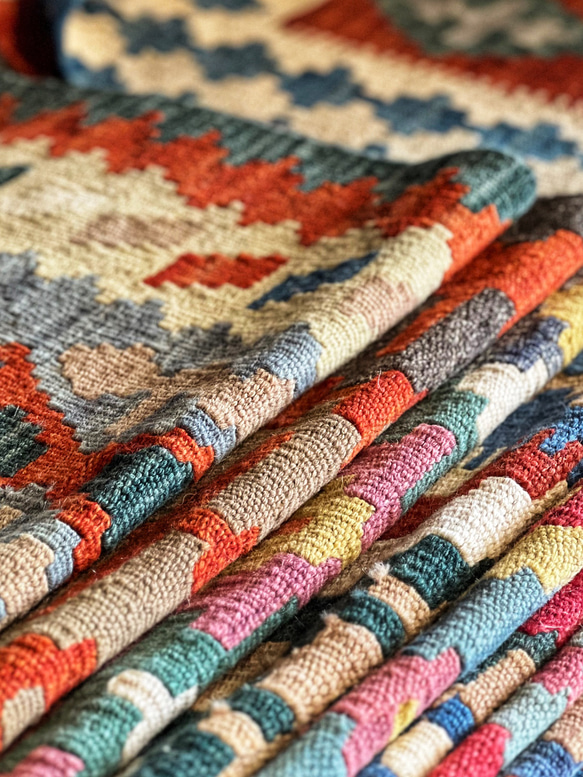 Creema福袋 キリム（2点セット A）数量限定 イラン製 ウール100％ ペルシャ 手織りラグ 16枚目の画像