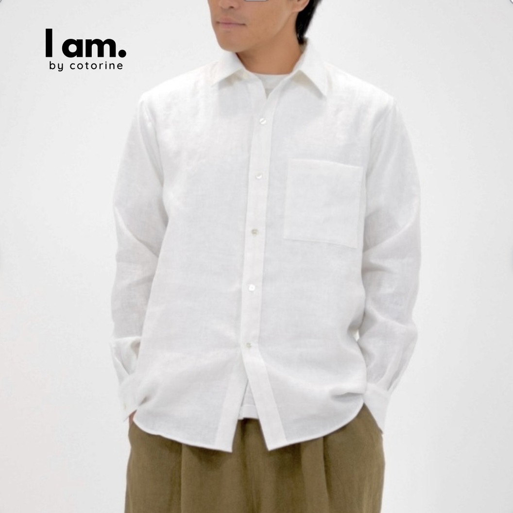 メンズシャツ 【フレンチリネンツイル bw加工】 選べる10色！