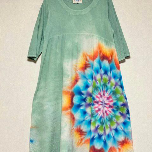 タイダイ染め ロングワンピース Hippies Dye最新作 優しく淡い