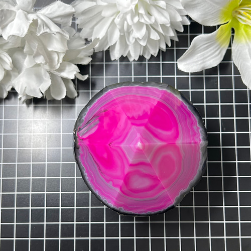 アゲート（瑪瑙）原石 マゼンダピンク 579g 天然石インテリア・天然石