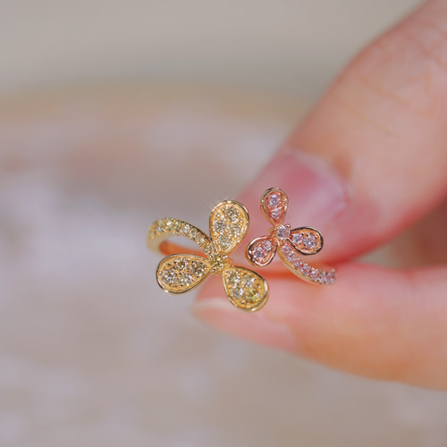 K18 リング 花モチーフ