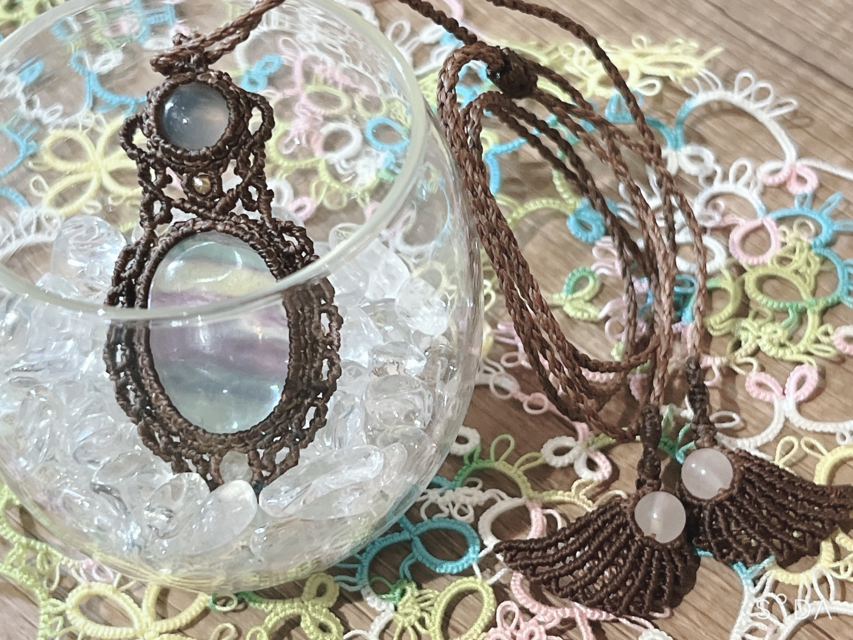 ＊フローライトとホワイトカルセドニーのネックレス＊