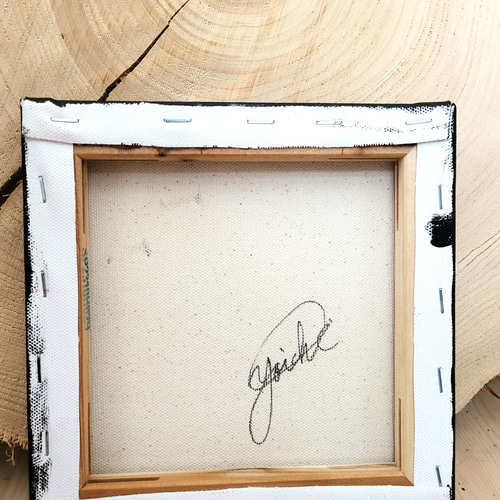 美徳のリンゴ / 抽象画 18×18㎝ テクスチャーアート ギフト おしゃれ