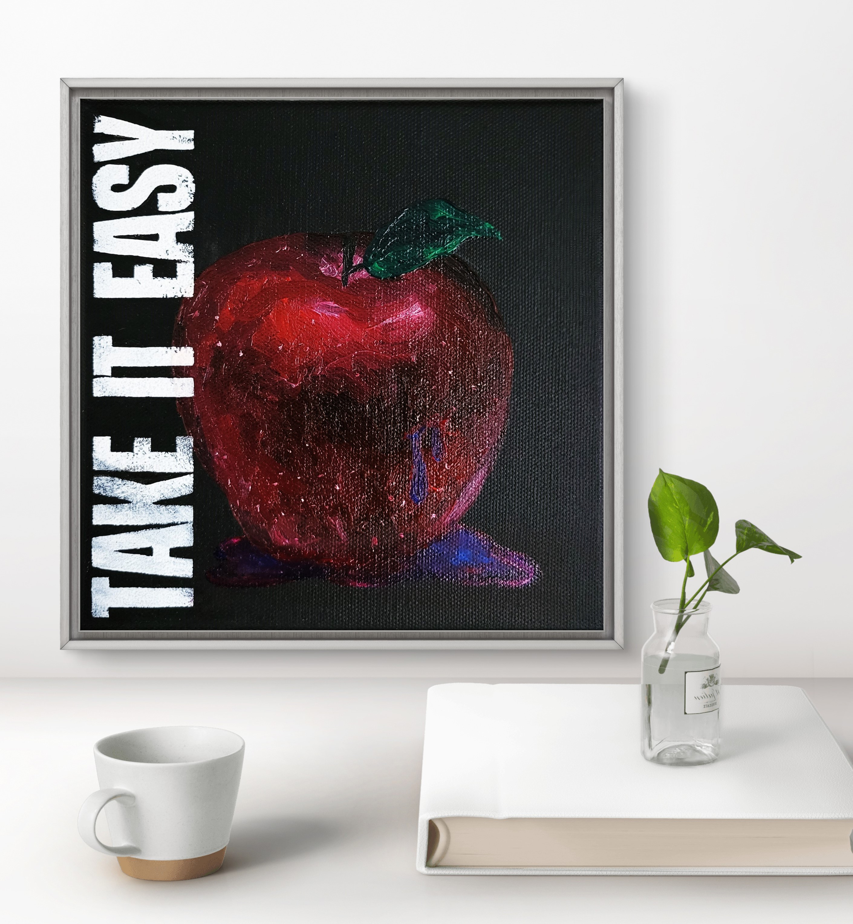 現代 アート 額付き 個性的 りんご 現代 アート 額付き 個性的 りんご