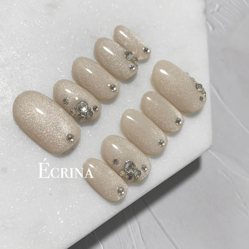 173 ネイルチップ マグネットネイル キラキラ ストーン ネイルチップ