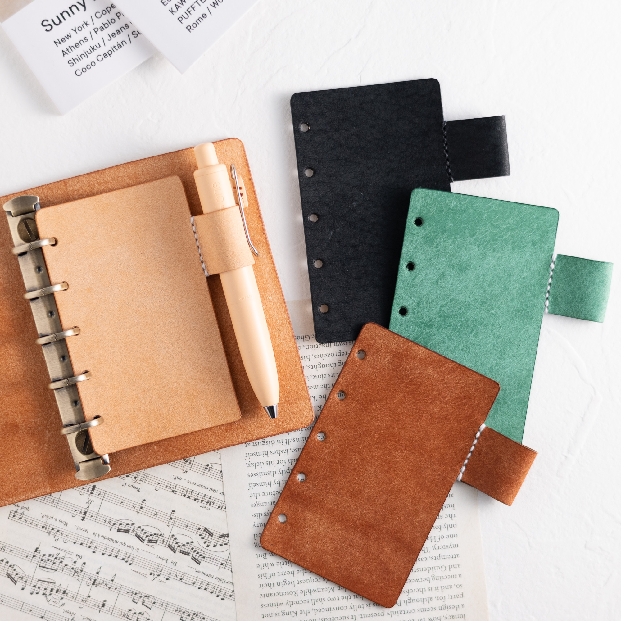 システム手帳ペンホルダーリフィル　イタリアンレザー　ハンドメイド システム手帳用 ペンホルダー リフィル 革 イタリアンレザー【4