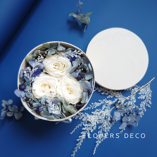 ✨大人気、ブルーミックスバラプリザーブドフラワー✨ラッピングのまま